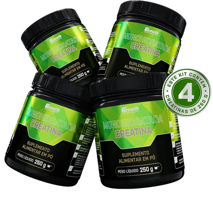 KIT CREATINA MONOHIDRATADA 1KG - GROWTH SUPPLEMENTS